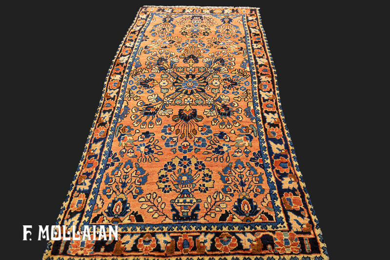 قالیچه کوچک آنتیک ایرانی گلدار ساروق کد:۳۴۲۷۵۸۴۳